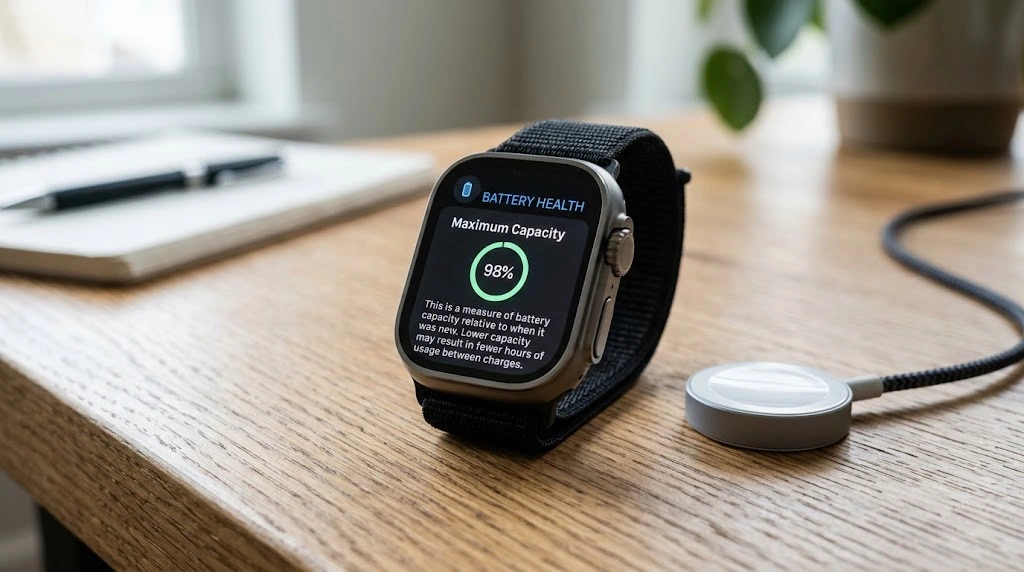 Apple Watch maximum capacity battery health information